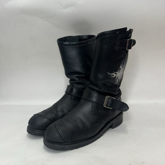 Harley Davidson Embroidered Flames Engineer Boots “Black” main image 6